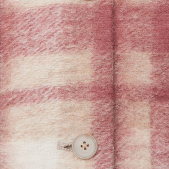 Wilfred Free Aritzia Elm Long wool jacket in pink plaid - Picture 7 of 11